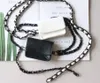 Waist Bags Women's Fanny Pack Luxury Black & White Chain Shoulder Crossbody Chest 2022 Fashion Lady Leather Mini Belt Bag Des263g