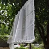 カフェブックシェルフキャビネットキッチン透明ボイルスライドドアパーラーパネルのためのカーテンドレープホワイトポンショートシールカーテン