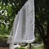 Curtain & Drapes White Pom Short Sheer Curtains For Cafe Bookshelf Cabinet Kitchen Transparent Voile Sliding Door Parlor Window Panel