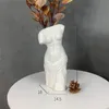 Vazen creatief vrouwelijk lichaam kunst vaas wit zwart porselein mannelijke spier helft voor bloemen verzamelobjecten Noordse home decor gif