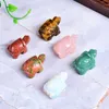 Obiekty dekoracyjne Figurki 1 PC Naturalny Kryształ Rose Kwarcowy żółw OPAL Zwierzęta Lecznianie Kamień Home Decor Crafts Mała dekoracja Rzeźbione