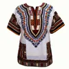 (rapide) est T-shirt Dashiki imprimé traditionnel africain 100% coton pour unisexe 210716