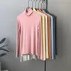 Cozokyang Cashmere High Collar Base Shirt Kvinnors Vår och Vinter Koreanska Solid Färg Långärmad T-shirt 210521