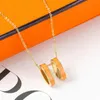 Rose Gold rostfritt stål Fashion Pendant Emalj Rainbow Letter Charm Necklace For Women Lover Coar Lovers Gift Jewelry281T