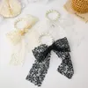 2021 Summer est Elastic Bands Lace Beaded Bow Knot Rubber Band Solid Color Black White Beige Romantic Gentle Hair Rope