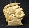 Trump Head Madalya El Sanatları 24K Altın Kaplama 999 Gümüş Kaplama Kabartmalı Rozet FY8670 0330