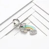 Fits Pandora Sterling Silver Bracelet Rainbow Clouds Enamel Dangle Beads Charms For European Snake Charm Chain Fashion DIY Jewelry