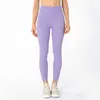 Leggings da donna Completi da yoga Pantaloni stretti a doppia faccia Matte Nude Vita alta Corsa Fitness Sport Capris Abbigliamento da palestra Pantaloni a figura intera