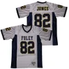 High School Football 82 Julio Jones Jerseys Foley Lions Moive Breathable College Pullover Retro Pure Cotton for Sport Fans Embroidery Team Color Navy Blue White
