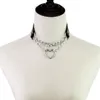 Groothandel 12 stks / partij hart lus punk choker voor vrouwen verstelbare zachte PU lederen schattige partij club sieraden ketting