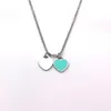 10 -миллиметровое ожерелье сердца женщина набор упаковки из нержавеющей стали Голубая розовая зеленая подвеска