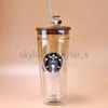 2021 Limited Edition Starbucks Mugs Large Capacity Glass Accompanying Cup with Straw3338