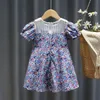 Pattern Floral Baby Girl Party платья для детей 2021 летних платья детское платье для детей q0716