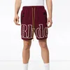 Shorts masculinos casuais calças de verão malha curta culote longo amarelo cordão hip hop streetwear calças de corrida masculinas de alta qualidade 67ob