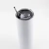 DIY Sublimation Tumbler 20oz roestvrij staal slanke rechte tuimelaars vacuüm geïsoleerde reismok sportwater flessen