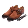 2021 Herfst koe Suede Leather Mannen Schoenen Oxford Bruin Casual Klassieke Monnik Gesp Strap Jurk Schoenen voor Mannelijk Comfortabel Schoeisel