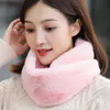 Koreanischer Faux-Kaninchen-Fell-Leopard-windundurchlässiger warmer Schal-Winter-verdickter doppelseitiger Plüsch-Pullover-gefälschter Kragen-Nackenschutz-Snood Q22 H0923