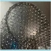 Jewelrysexy Black Luxury Crystal Rhinestone Mesh Band Head Hoop Headband Er Face Veil Copricapo Gioielli per capelli da sposa per le donne Drop Delivery
