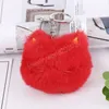 Bonito Pompom Pompom Keychain Soft Faux Peles Bordado Cat Padrão Chaveiro Bolsa Chaveiro Pendurado Pingente Keyrings Acessórios