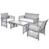 Stock en stock go 4 piezas muebles de exterior silla de ratán mesa conjunto de patio sofá al aire libre para jardín backyard porche y junto a la piscina A35 A53241L
