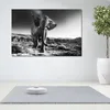 Noir et Blanc Toile Art Africain Éléphant Affiches Imprime Mur Photos Pour Salon Moderne Quadros Décoration