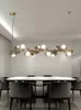 Lampadari Lampadario da pranzo dal design artistico Lampadario a sospensione orizzontale a soffitto con luce a forma di ramo di fiori Lampada a sospensione con isola da cucina