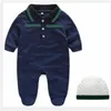 Moda de lujo Primavera / otoño Mamelucos para bebés recién nacidos Footies diseñador Niños Niños Niñas Vestir bebé Mono Algodón Ropa para bebés Conjunto de trajes