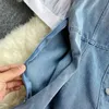 Koreanska modeflickor patchwork denim klänning kvinnor sommar fyrkantig krage kortärmad mini chic jeans mujer 210603