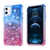 Luxury Gradient 3 in 1 Bling Glitter Liquid Quicksand Cases Crystal Heavy Duty Armor Shockproof Cover For iPhone 13 12 11 Pro MAX 8 7 6 6S Plus SE2