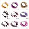 5D Colorful Mink Eyelashes 15mm~20mm Prom Exaggeration Fluffy Lashes False Eye Lash Extension Makeup Tools