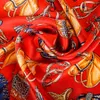 [BYSIFA] New Red 100% Pure SIlk Small Square Scarves Ladies Fashion Hairband Horse Design Neck Scarf Bag Handle Ribbons 52*52cm Q0828