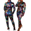 Färgglada paljetter gnistra två delar set kavaj och byxor Sexiga kvinnor Glitter Slim Vårmode Damer Afrikansk Femme 210416