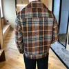 Plaid Mens Wool Trench Coat Jackets Winter Double Breasted Casual Steetwear Windbreaker High Quality Outwear Ropa De Hombre 210527