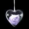 10pcs/lote clara Candy Ball Box Plastic Heart Ornament Presente para decoração de aniversário de bebê Decoração de casamento Decoração de casamento 210724