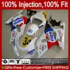 Forma wtryskowa dla Suzuki GSXR 600 750 CC GSXR600 K1 01-03 Korpus 37NO.137 GSXR750 GSXR-750 600CC 750CC 2001 2002 2003 GSXRR-600 GSX-R750 01 02 03 OEM Biały błyszczący