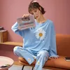 Pyjama set vrouwen herfst en winter vrouw nachthemd plus size katoen pyjama losse versie home service pyjama femme 210830