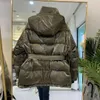 Junveny brilhante brilhante jaqueta jaqueta mulheres inverno 90% branco pato casaco feminino soprador parkas com capuz impermeável neve outwear 211013