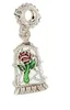 Authentic Pandora 925 Sterling Silver Disny Beauty Rose flower Dangle Charm fit European loose bead bracelet Jewelry 790024C01