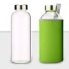 22oz Glass Water Bottles BPA Free High Temperature Resistant Sports Cup With Tea Filter Infuser Nylon Sleeve 5 colors