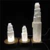 Dekorativa Objekt Figurer 10-25cm Naturkvarts Kristall Selenit Tower Marockansk Lampa Reiki Healing Mineral Specimen Heminredning Samla