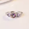 Hart Diamond Ring Vrouwen Kleurrijke Gemstone Engagement Trouwringen Mode-sieraden Gift Will En Sandy