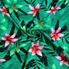 1 meter X 1.45 meter Green Plants Pink Floral Rayon Viscose Fabric Quality Children Clothing Material 210702