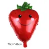 Sommer-Obst- und Gemüse-förmige Luftballons aus Aluminiumfolie, Hochzeit, Geburtstag, Party, Kinder-Cartoon-Ballon-Geschenke, Bananen-Karotten-Apfel-Erdbeer-Form