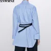 top Fashion Women Denim Blue Blouse Autumn Lapel Neck Long Sleeve Shirts Casual Buttons Blusas Femininas Work Tops Tunic 210520