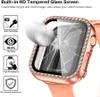 Couvercle en verre trempé pour boîtier de montre Apple 40mm 44mm 38MM 42MM 41mm 45mm 49mm protecteur d'écran pare-chocs en diamant pour Iwatch série 6/SE/5/4/3/2/1