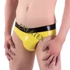 NXY Slips und Höschen Latex Männer String Erotische Unterwäsche Gummishorts Schwarzer Besatz Hipster Fetisch Männlich 1126