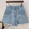 Bolsos de cintura alta verão mulheres sarts shorts fly fly fringed moda coreana sólida solta feminina femme 210518