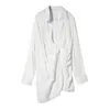 Collar de giro de verano Mujeres llenas de mujeres Mangas asimétricas Dobby Vestido blanco Vestido WB52300 210421