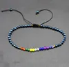 Chakra Stone Frisado Pulseiras Fios 3mm 12 Constelações Bohemian Simples Design Beads Ajustável Sorte Do Zodíaco Signs Trançado Bangles Jóias Presentes de Natal