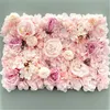 60x40cm Soie Rose Fleurs Artificielles DIY Fleur Panneaux Muraux Rose Romantique Fête De Mariage Événement Toile De Fond Décor Bébé Douche Décoration